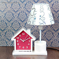 Часы-светильник "Have a nice day" с карандашницей, в форме дома, З0х25х16.5 см