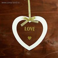 Сувенир дерево "Сердце. Love" 12х12х1 см