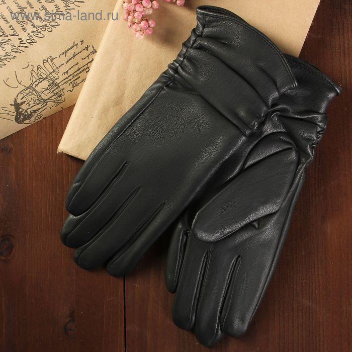 Перчатки женские, размер 6.5, с подкладом, цвет чёрный