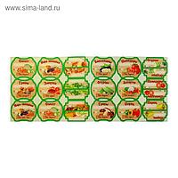 Набор цветных этикеток для домашних заготовок из овощей, грибов и зелени 6.4×5.2 см