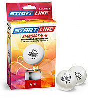 Шарики для настольного тенниса STANDART 2*, 6 мячей в упаковке, белые