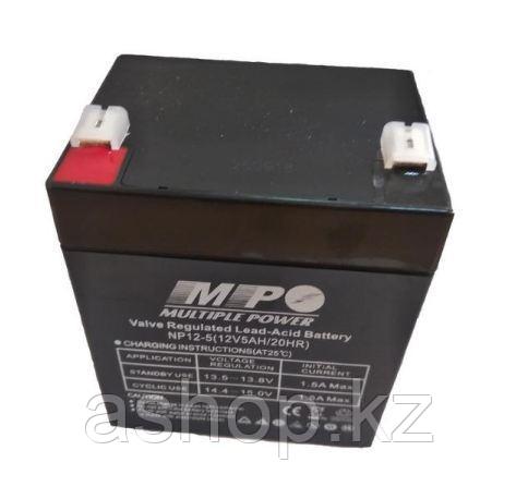 Батарея необслуживаемая (аккумулятор) NPP NP1250 (12V 5 Ah), Емкость аккумулятора: 5 Ah, Разъемы: F1/F2