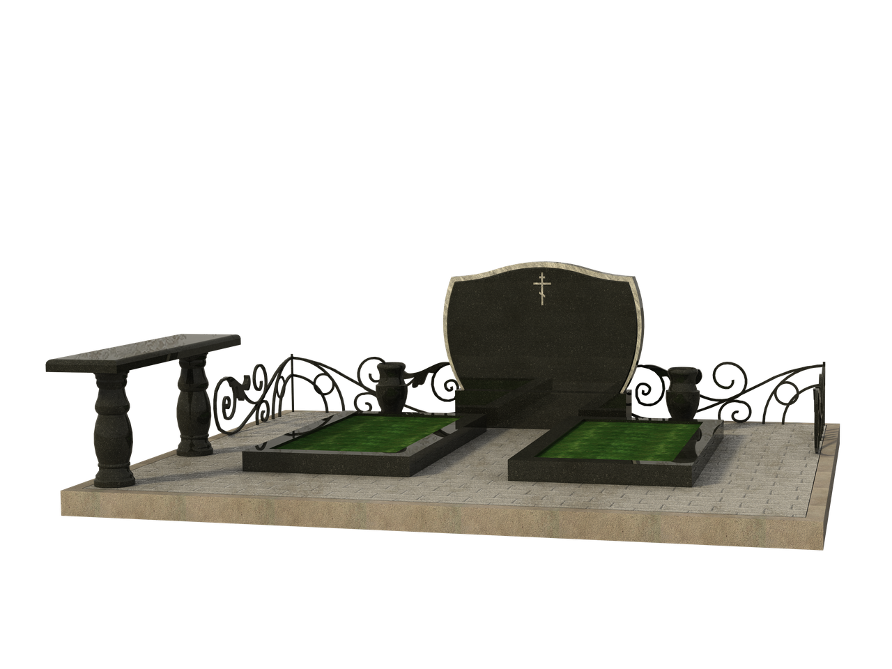 Комплекс могильный из гранита на 2 могилы МКГ47