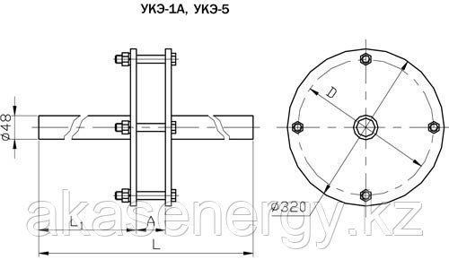 Узлы крепления экранов УКЭ-5, УКЭ-6А, УКЭ-6Б, УКЭ-6В, УКЭ-6Г, УКЭ-7 - фото 1 - id-p4451021