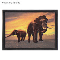 Наклейка интерьерная пластик картина "Слоны" 40,5х34,5 см
