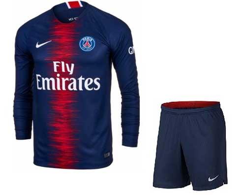 Paris Saint-Germain F.C. - детская футбольная форма с длинным рукавом 28 синий/красный