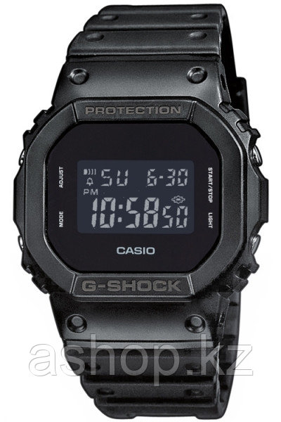 Часы электронные наручные мужские Casio G-SHOCK DW-5600BB-1ER, Механизм: Кварц, Браслет: Ремешок из полимерног