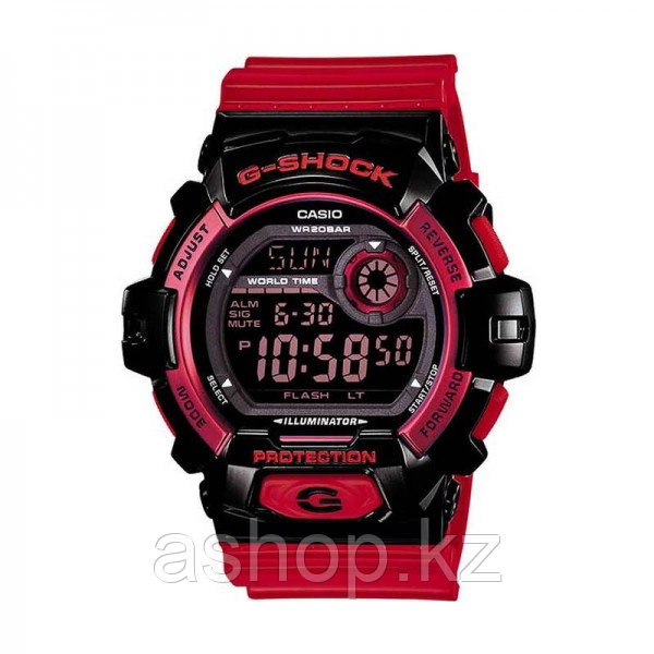 Часы электронные наручные мужские Casio G-SHOCK G-8900SC-1RDR, Механизм: Кварц, Браслет: Ремешок из полимерног