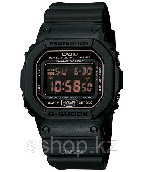 Часы электронные наручные мужские Casio G-SHOCK DW-5600MS-1DR, Механизм: Кварц, Браслет: Ремешок из полимерног
