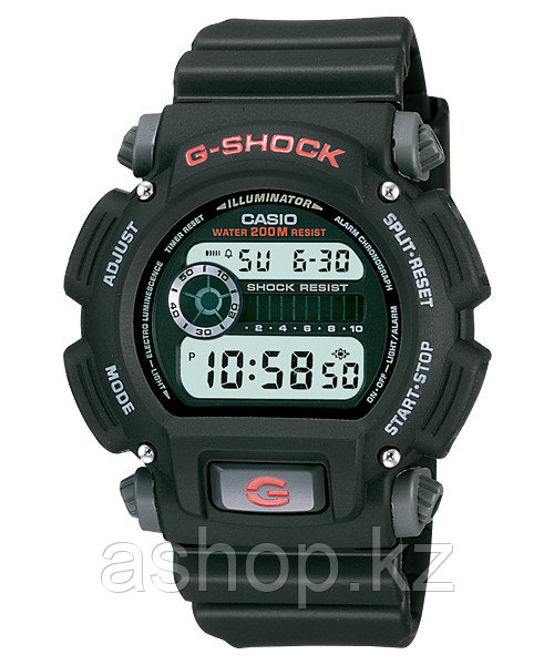 Часы электронные наручные мужские Casio G-SHOCK DW-9052-1VDR, Механизм: Кварц, Браслет: Ремешок из полимерного