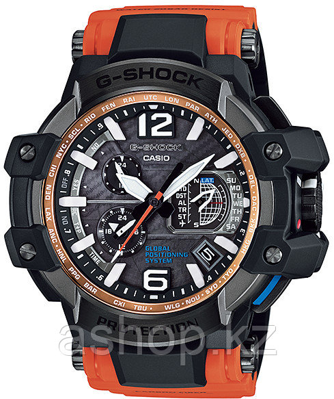 Часы электронные наручные мужские Casio G-SHOCK GPW-1000-4A, Механизм: Кварц, Браслет: Из карбона и полимерног