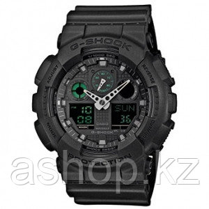 Часы электронные наручные мужские Casio G-SHOCK GA-100MB-1AER, Механизм: Кварц, Браслет: Ремешок из полимерног