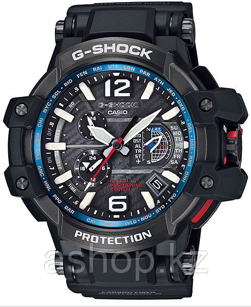 Часы электронные наручные мужские Casio G-SHOCK GPW-1000-1A, Механизм: Кварц, Браслет: Из карбона и полимерног