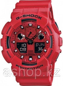 Часы электронные наручные мужские Casio G-SHOCK GA-100C-4A, Механизм: Кварц, Браслет: Ремешок из полимерного м