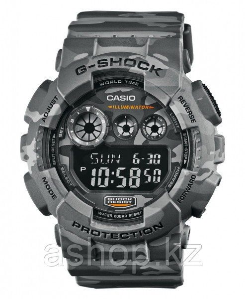 Часы электронные наручные мужские Casio G-SHOCK GD-120CM-8DR, Механизм: Кварц, Браслет: Ремешок из полимерного