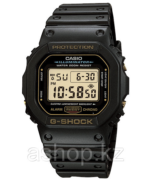 Часы электронные наручные мужские Casio G-SHOCK DW-5600EG-9VQ, Механизм: Кварц, Браслет: Ремешок из полимерног