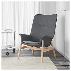 Кресло c высокой спинкой ВЕДБУ темно-серый ИКЕА, IKEA  , фото 2