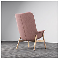 Кресло c высокой спинкой ВЕДБУ светлый коричнево-розовый ИКЕА, IKEA  , фото 3
