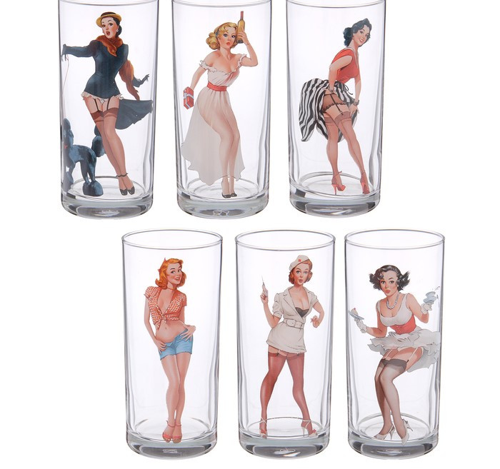 Набор стаканов 280 мл Pin-up girls, 6 шт