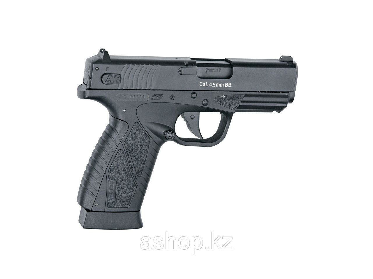 Пистолет пневматический ASG BERSA BP9CC, Калибр: 4,5 мм (.177, BB), Дульная энергия: 2,1 Дж, Ёмкость магазина