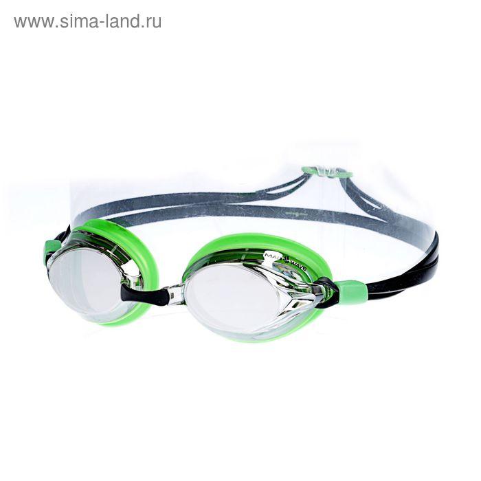 Очки для плавания SPURT Mirror, цвет зелёный/чёрный