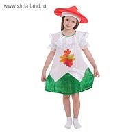 Карнавальный костюм для девочки "Мухомор", шляпа, платье, р-р 56, рост 98-104 см