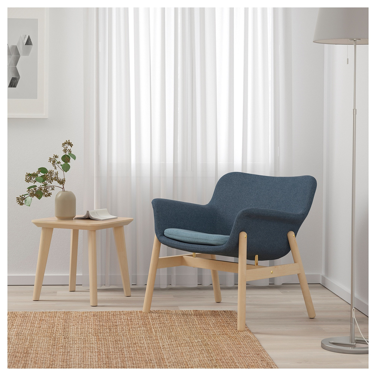 Кресло c высокой спинкой ВЕДБУ синий ИКЕА, IKEA - фото 2 - id-p60466446
