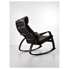 Кресло-качалка ПОЭНГ коричневый Смидиг черный ИКЕА, IKEA, фото 2