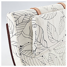 Кресло-качалка ПОЭНГ коричневый, Висланда черный/белый ИКЕА, IKEA, фото 2
