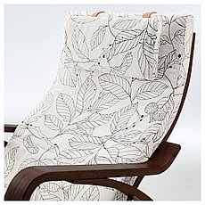 Кресло-качалка ПОЭНГ коричневый, Висланда черный/белый ИКЕА, IKEA, фото 3