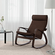 Кресло-качалка ПОЭНГ коричневый, Шифтебу коричневый ИКЕА, IKEA, фото 2