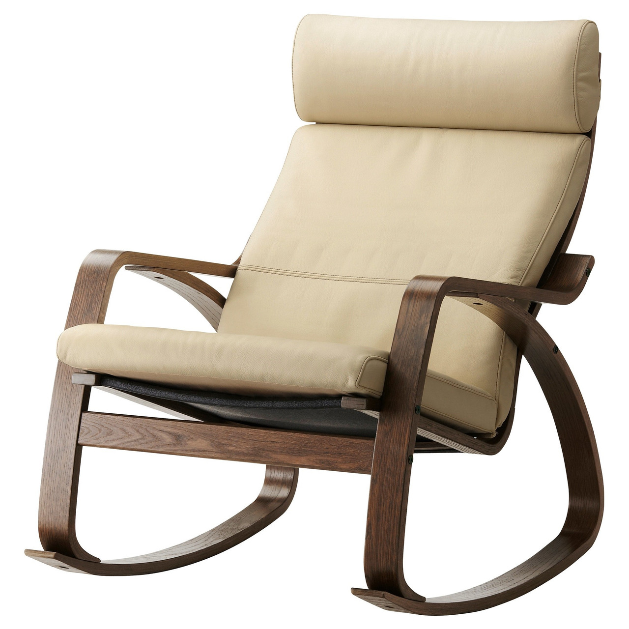 Кресло-качалка ПОЭНГ коричневый Глосе светло-бежевый ИКЕА, IKEA