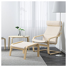 Кресло ПОЭНГ березовый шпон, Глосе светло-бежевый ИКЕА, IKEA , фото 2