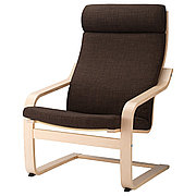 Кресло ПОЭНГ березовый шпон Шифтебу коричневый ИКЕА, IKEA 