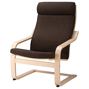 Кресло ПОЭНГ березовый шпон Шифтебу коричневый ИКЕА, IKEA , фото 2