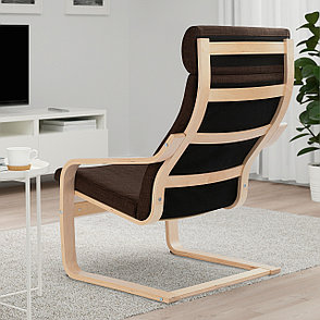 Кресло ПОЭНГ березовый шпон Шифтебу коричневый ИКЕА, IKEA , фото 2