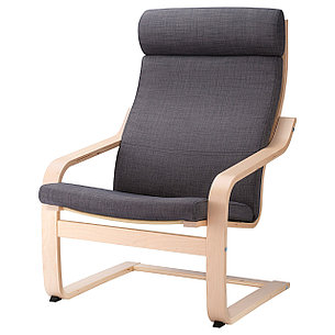 Кресло ПОЭНГ березовый шпон Шифтебу темно-серый ИКЕА, IKEA , фото 2