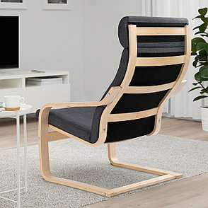 Кресло ПОЭНГ березовый шпон Шифтебу темно-серый ИКЕА, IKEA , фото 2