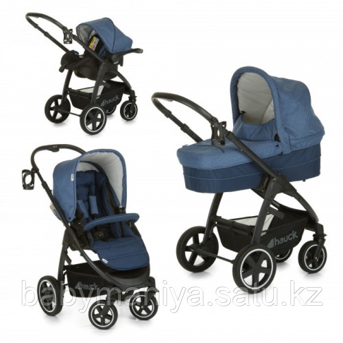 Коляска 3 в 1 Soul Plus Trioset Hauck синий меланж (Соул)