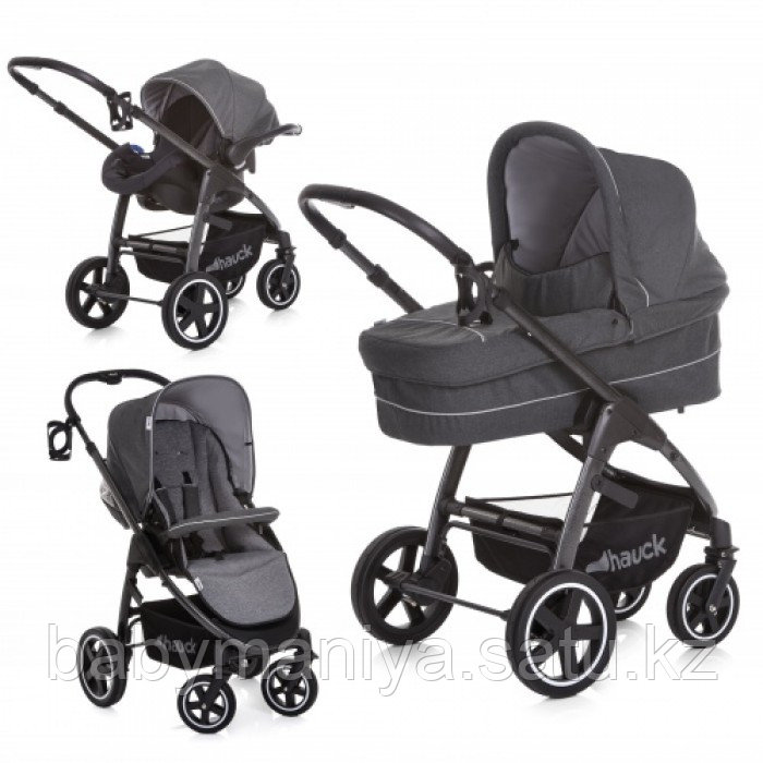 Коляска 3 в 1 Soul Plus Trioset Hauck чёрная (Соул)