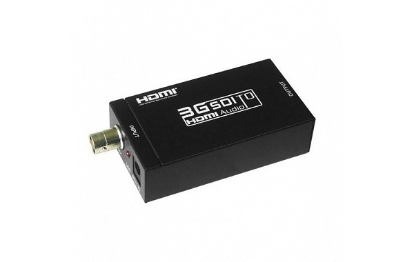 Профессиональный мини переходник / конвертер SDI(BNC) в HDMI со звуком, фото 1