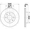 Тормозные диски Nissan Sunny (N13, N14) (87-95, передние, Optimal, D240)