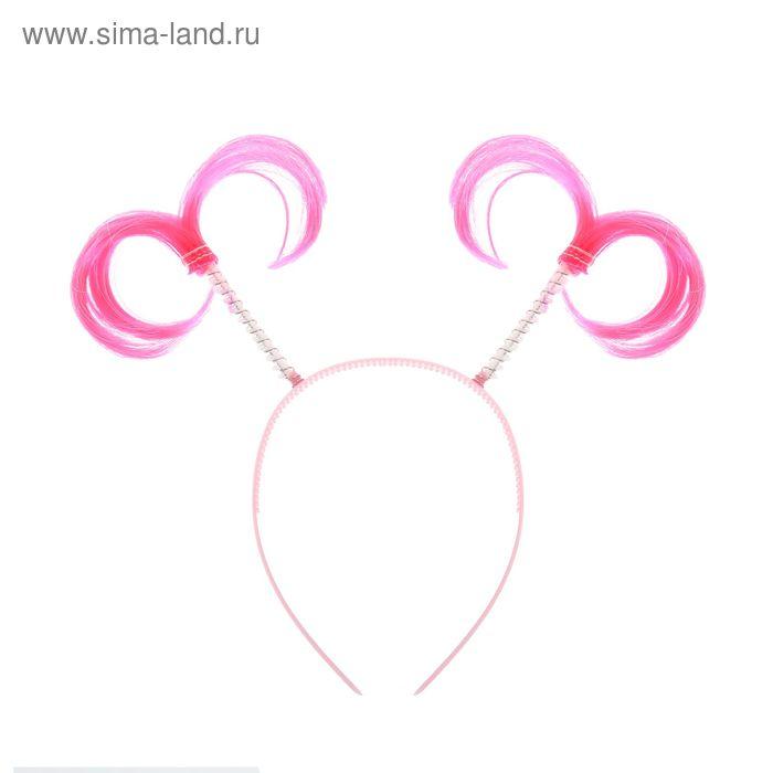 Карнавальный ободок "Хвостики", цвет розовый