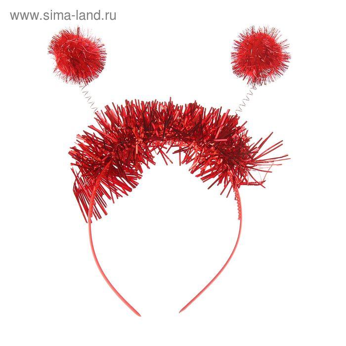 Карнавальный ободок "Бомбошки", цвет красный