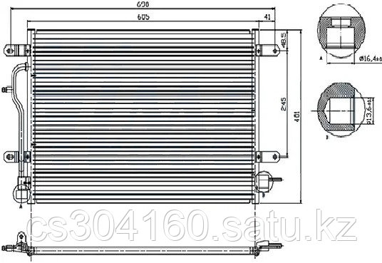 Радиатор кондиционера AUDI A6 97-04