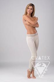 Термобелье CRATEX Женское термобелье, брюки "Шерсть+Шелк"  Люкс (цвет - бежевый), Cratex