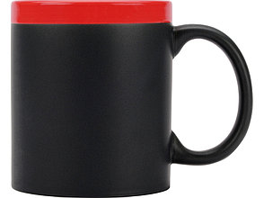 Кружка с покрытием для рисования мелом Да Винчи, черный/красный, фото 2