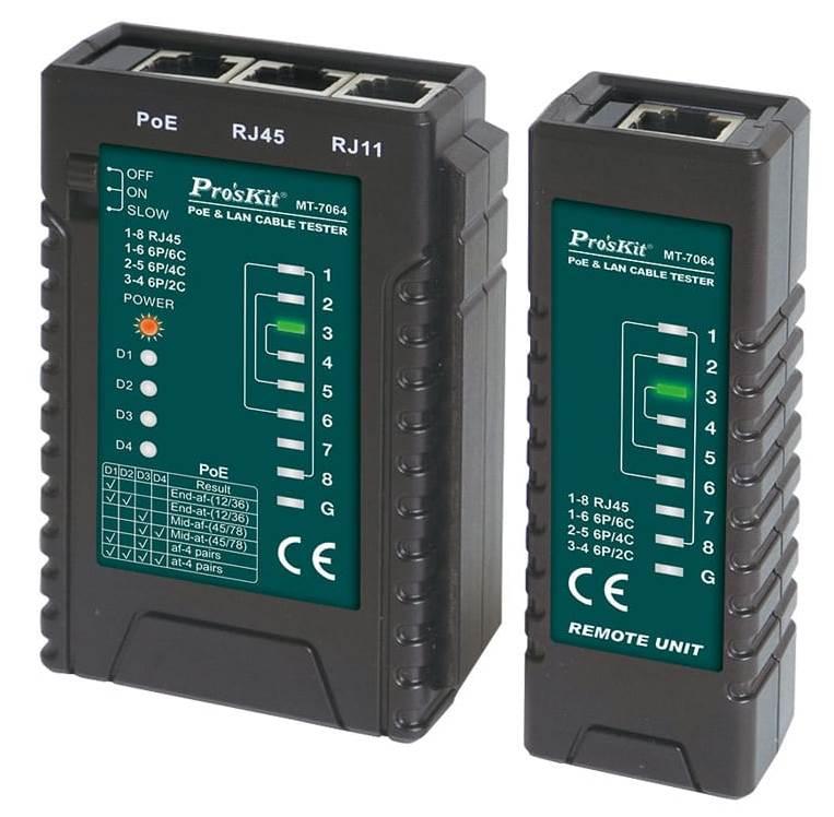 Кабельный тестер LAN и PoE Pro`sKit MT-7064