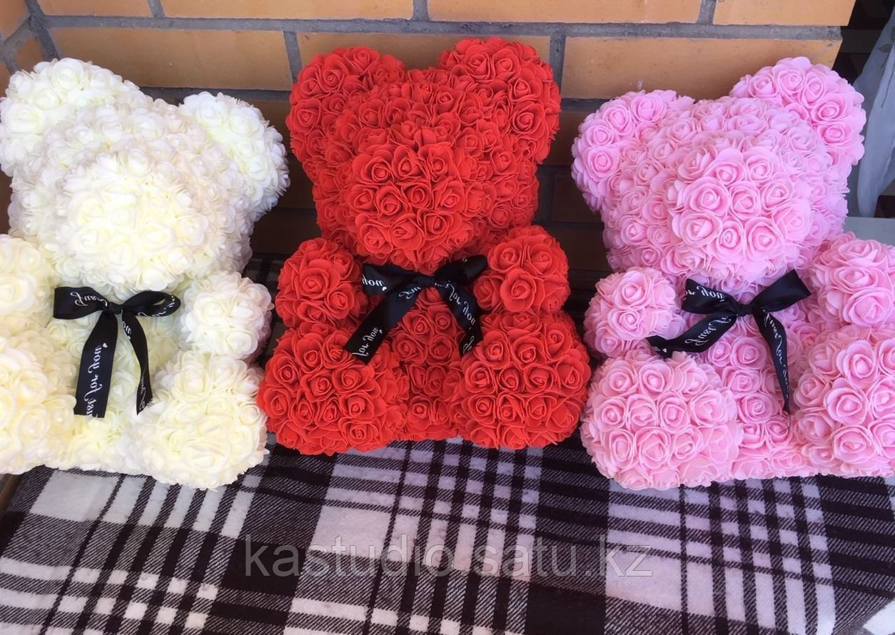 Мишка из роз 40 см! Коробка в подарок!