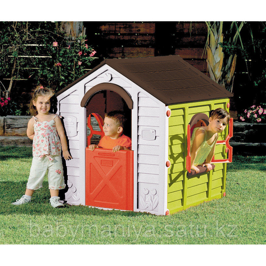 Игровой Дом RANCHO РАНЧО KETER Салатовый/Коричневый Green/Brown(118x99x117h)